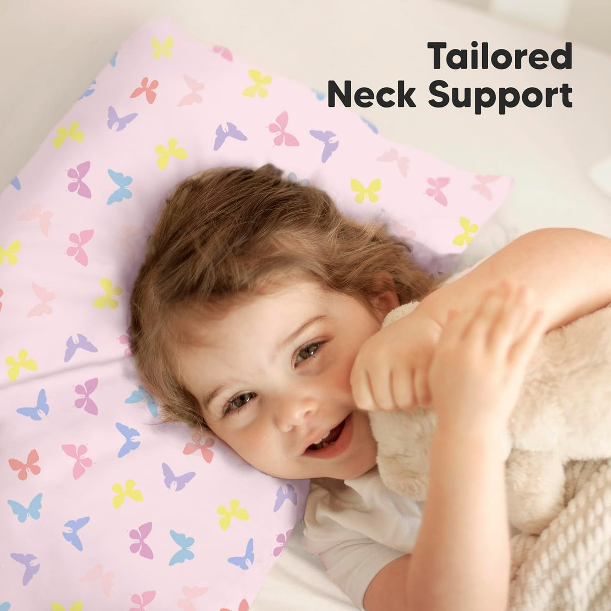 KeaBabies Toddler Pillow with Pillowcase, Jumbo 14X20 - Soft Organic Cotton Toddler Pillows for