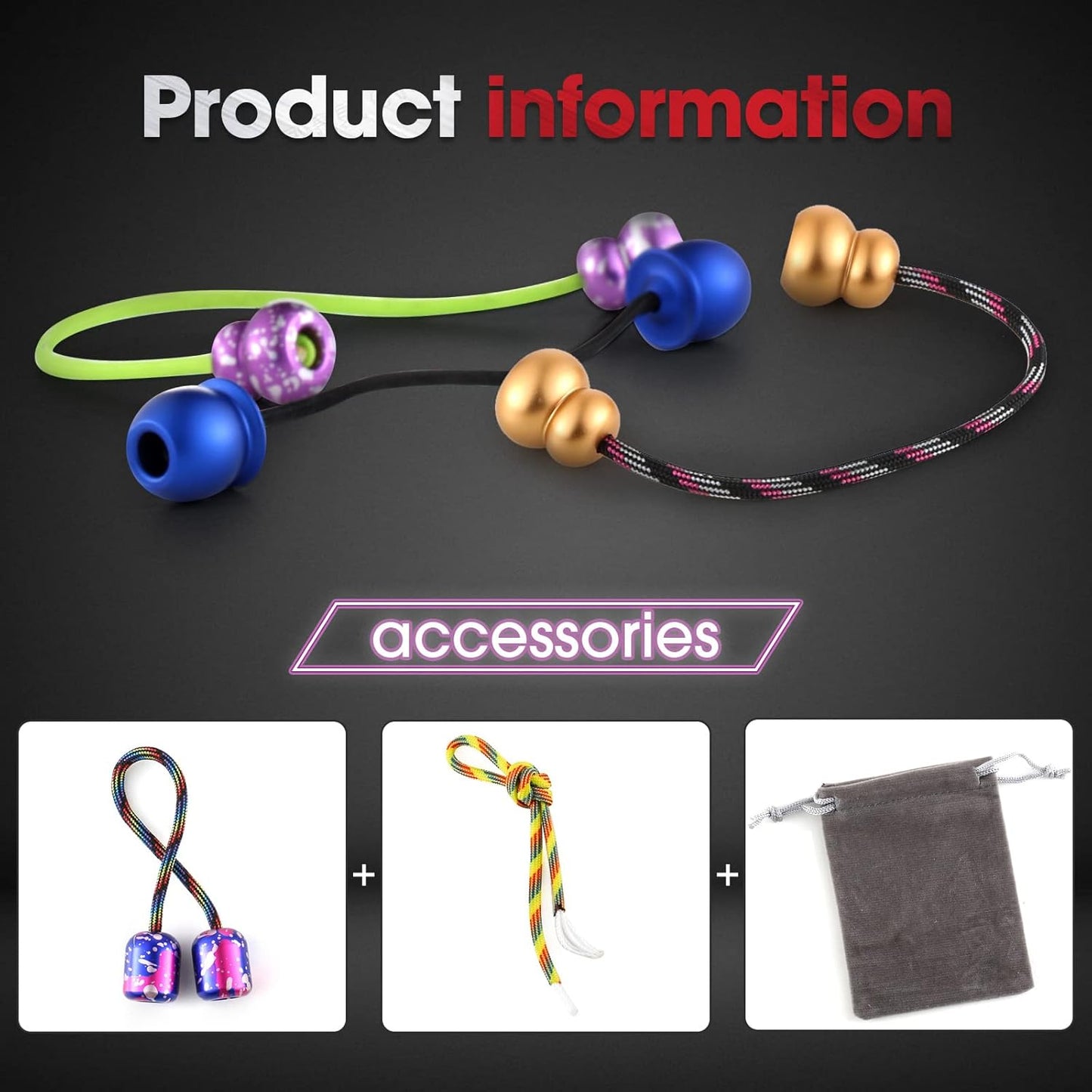 Begleri Fidget Beads - Worry Fidget Beads Spin & Bump - Made of Aluminum Alloy - for Men Women