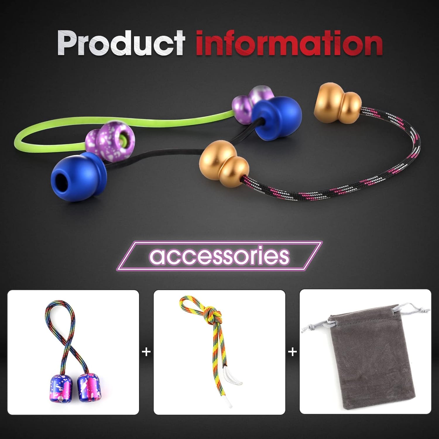 Begleri Fidget Beads - Worry Fidget Beads Spin & Bump - Made of Aluminum Alloy - for Men Women