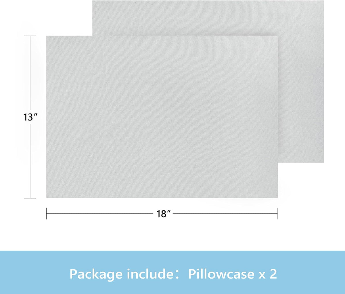 TILLYOU Toddler Pillowcase 2 Pack with Zipper,Silky Soft Microfiber 13" x 18" Kids Travel Pillow