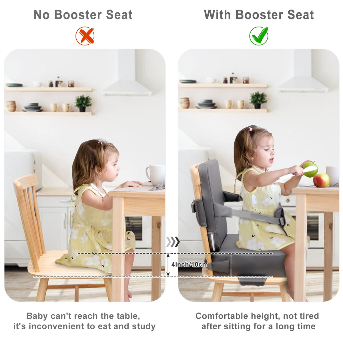 TOTIDYH Toddler Booster Seat for Dining Table,Kitchen Chair Booster Cushion