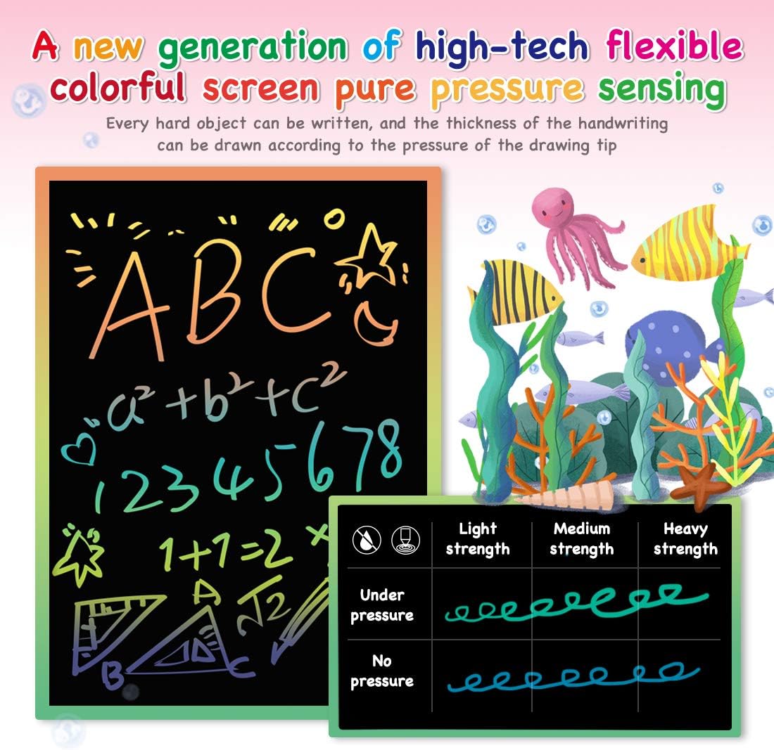 ORSEN LCD Writing Tablet 10 Inch, Colorful Doodle Board Drawing Pad for Kids, Educational Christmas