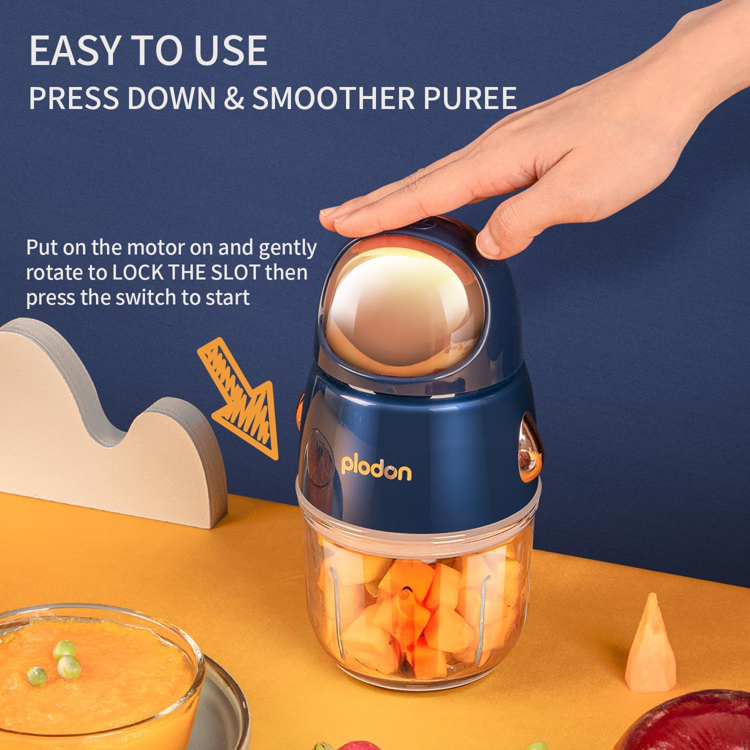 Baby Food Maker Mini Cute and Small Food Processor Puree Blender Grinder Chopper 300ml Cup Glass