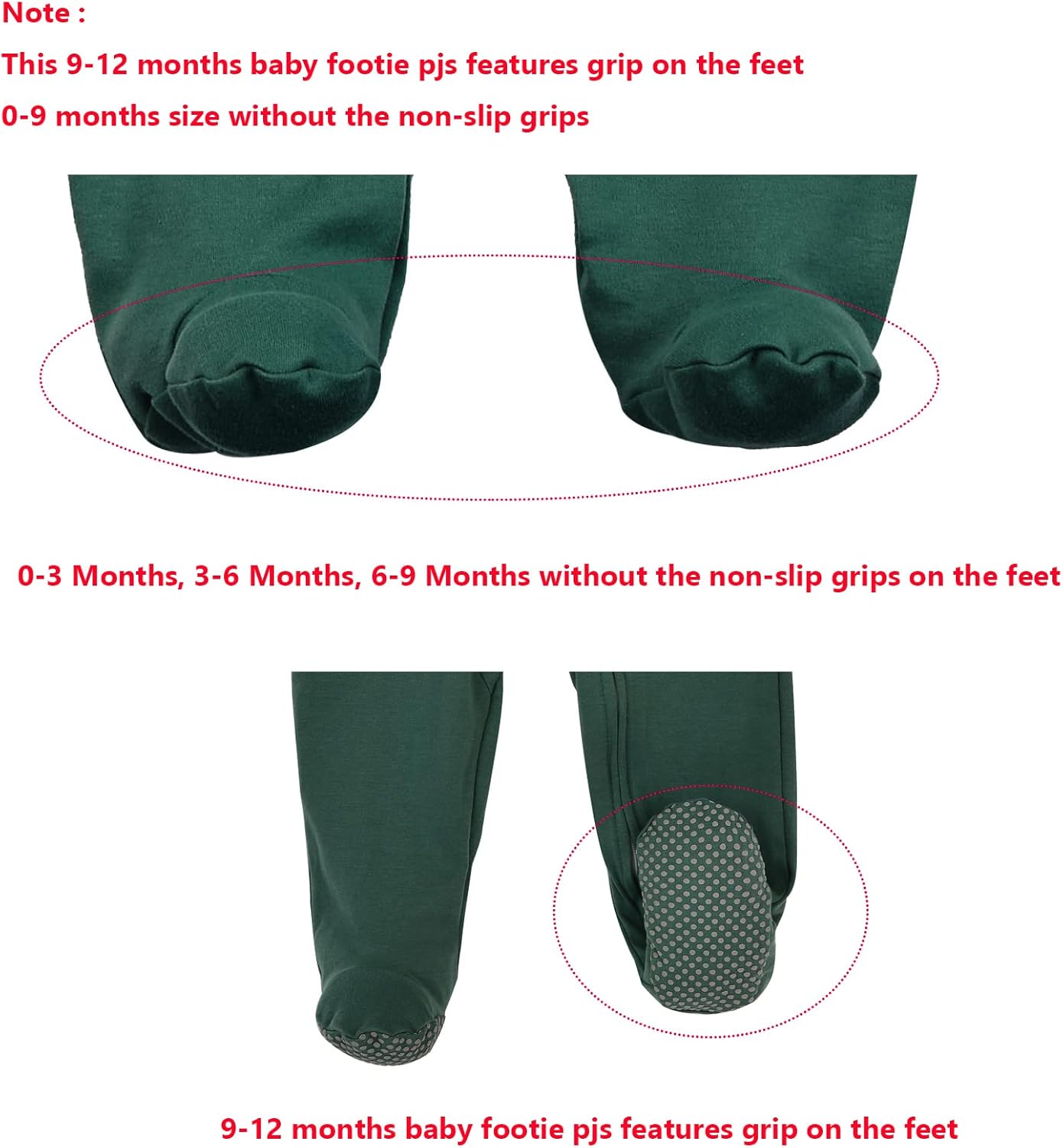 Aablexema Baby Footie Pajama with Mitten Cuffs, Double Zipper Infant Cotton clothes Sleeper Pjs