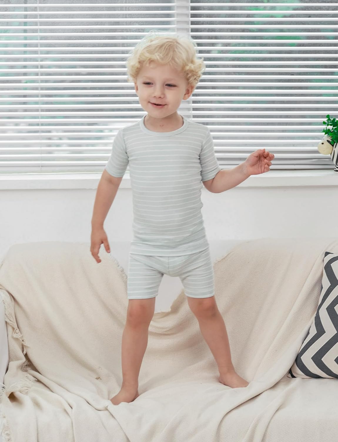 AVAUMA Stripe Pattern Baby Boys Girls Pajama Set Kids Toddler Snug fit Ribbed Sleepwear pjs for