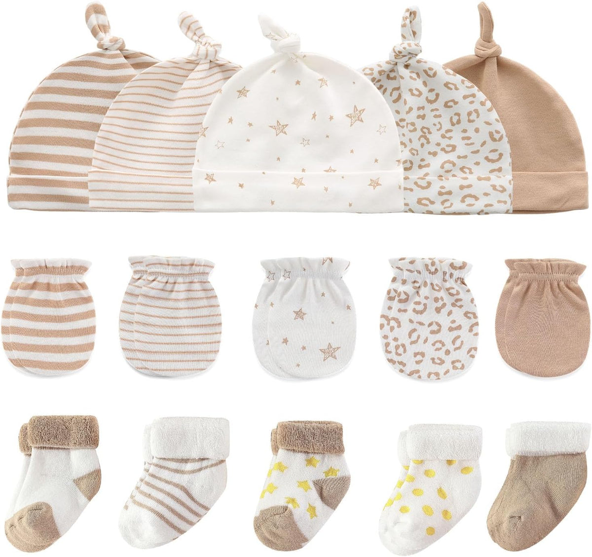 Baby Hats Mittens and Socks Set Cotton Newborn Hat Beanie Soft Infant Girls Boys Caps Gloves 0-6