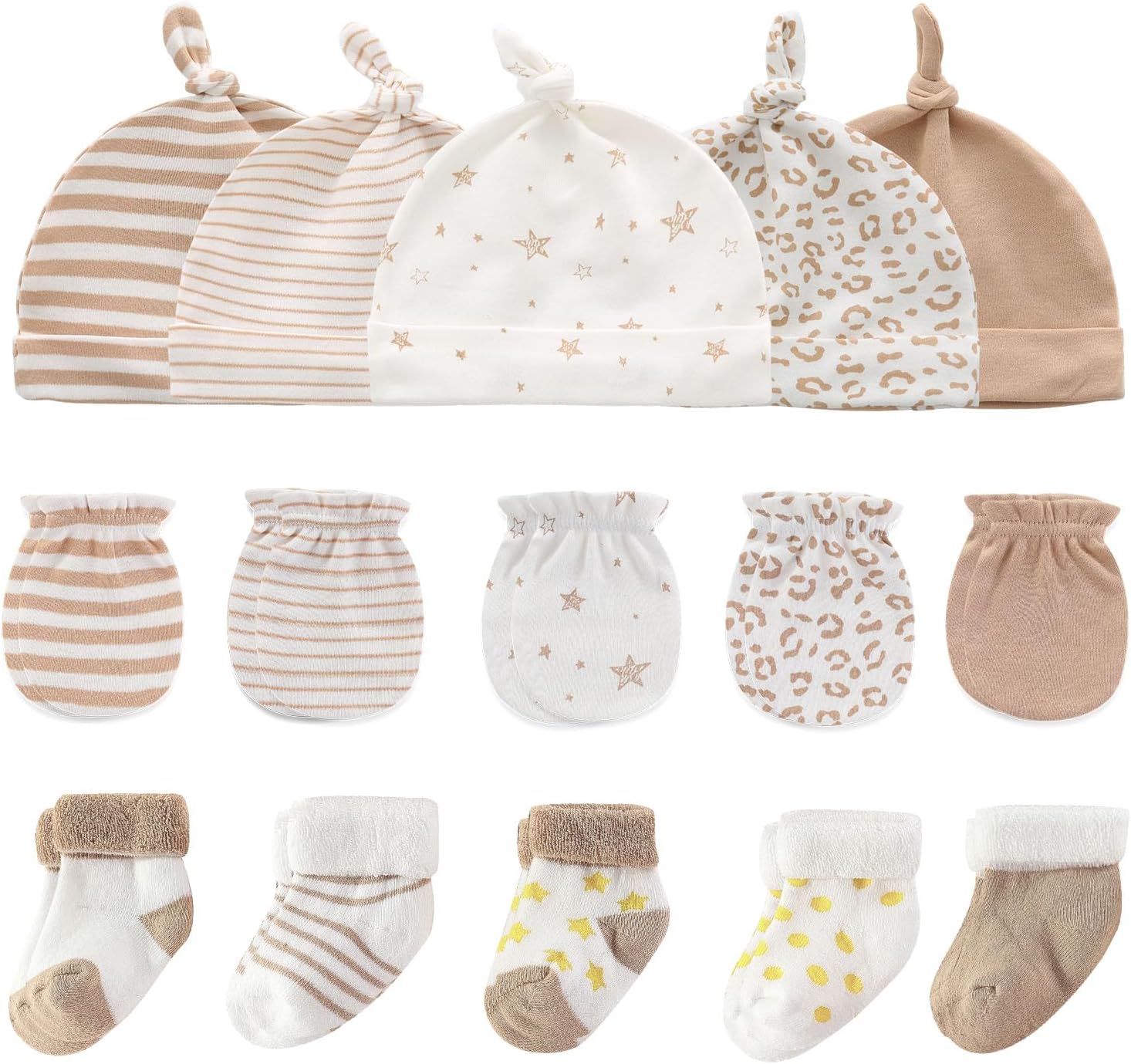 Baby Hats Mittens and Socks Set Cotton Newborn Hat Beanie Soft Infant Girls Boys Caps Gloves 0-6