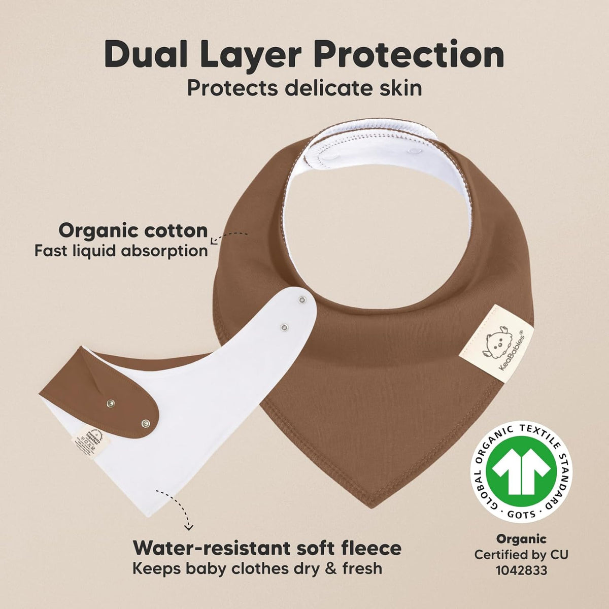 8-Pack Organic Baby Bandana Bibs for Boys, Girls - Super Absorbent Triangle Baby Bibs for Drooling