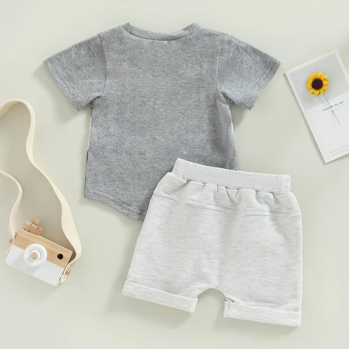 fhutpw Baby Toddler Boy Clothes Summer Outfits 6 12 18 24 Months Patchwork Short Sleeve T Shirt &