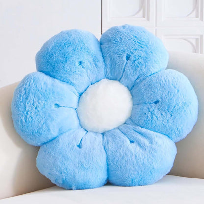 Flower Pillow, Cute Flower Shaped Decorative Pillow, Soft Rabbit Fur Daisy Pillow Home Decor Floor