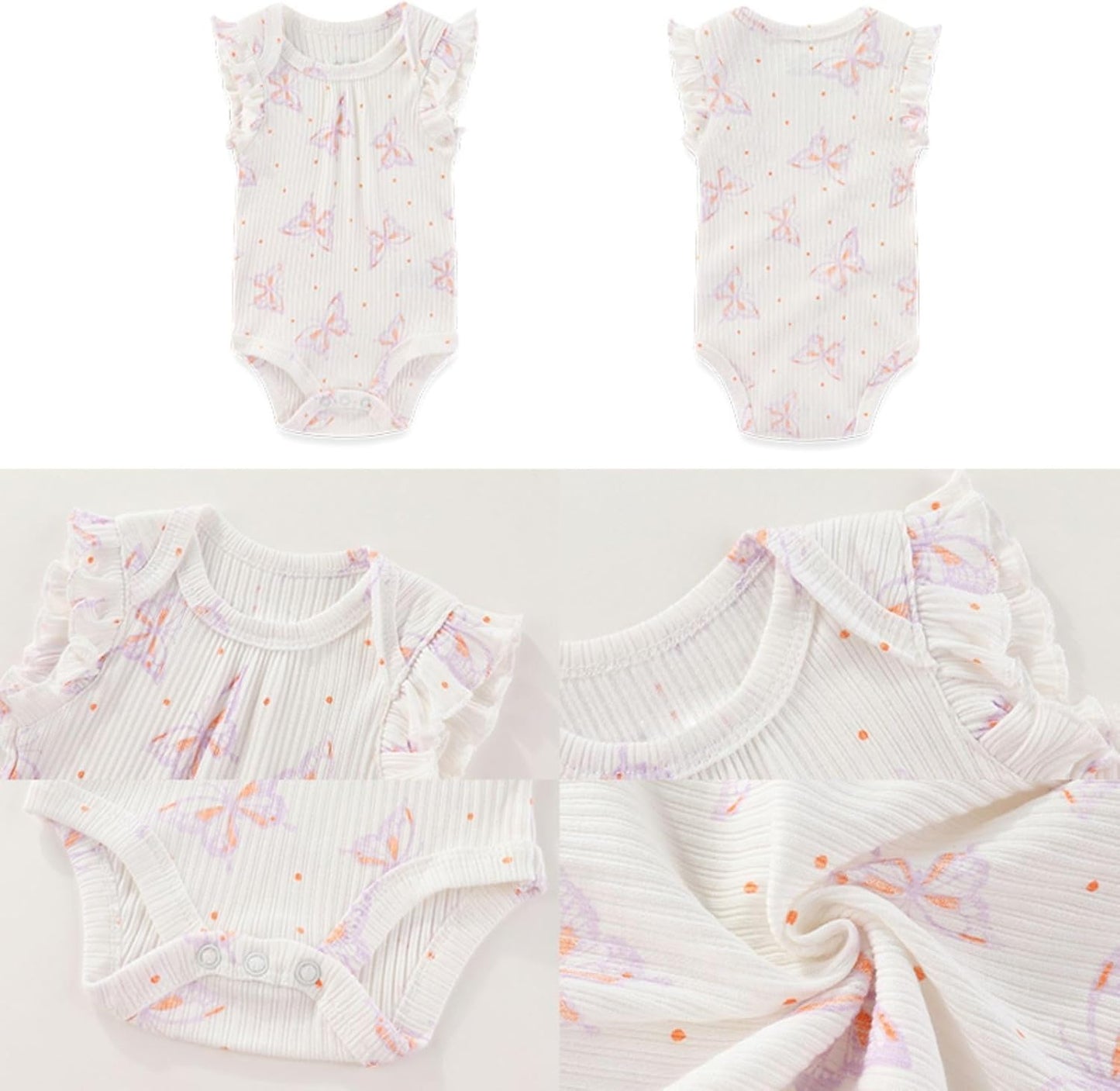 Four Seasons Baby Boy Girl Bodysuits 5-Pack Cotton Comfort Short Sleeve Baby Clothes Soft Infant