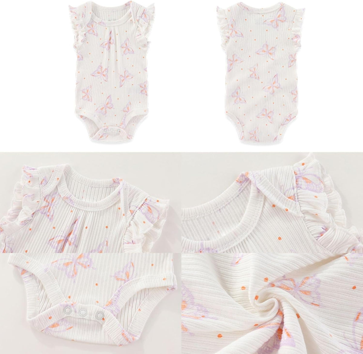 Four Seasons Baby Boy Girl Bodysuits 5-Pack Cotton Comfort Short Sleeve Baby Clothes Soft Infant