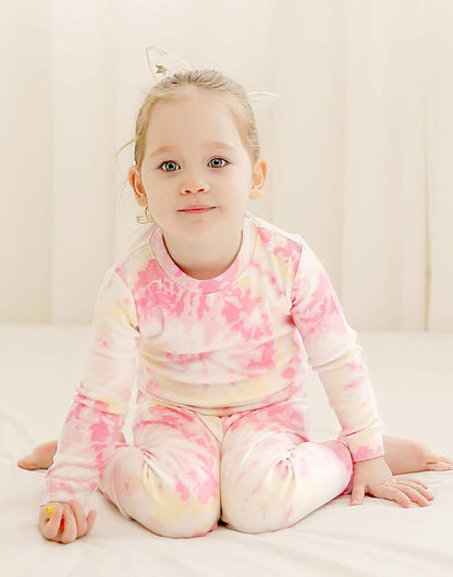 VAENAIT BABY 12M-12Y Toddler Kids Boys Girls 100% Cotton Marbling Tiedye Sung Fit Sleepwear Pajamas