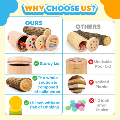 Wooden Montessori Baby Toddler Toys 3in 1 Learning Fine Motor Preschool Toy