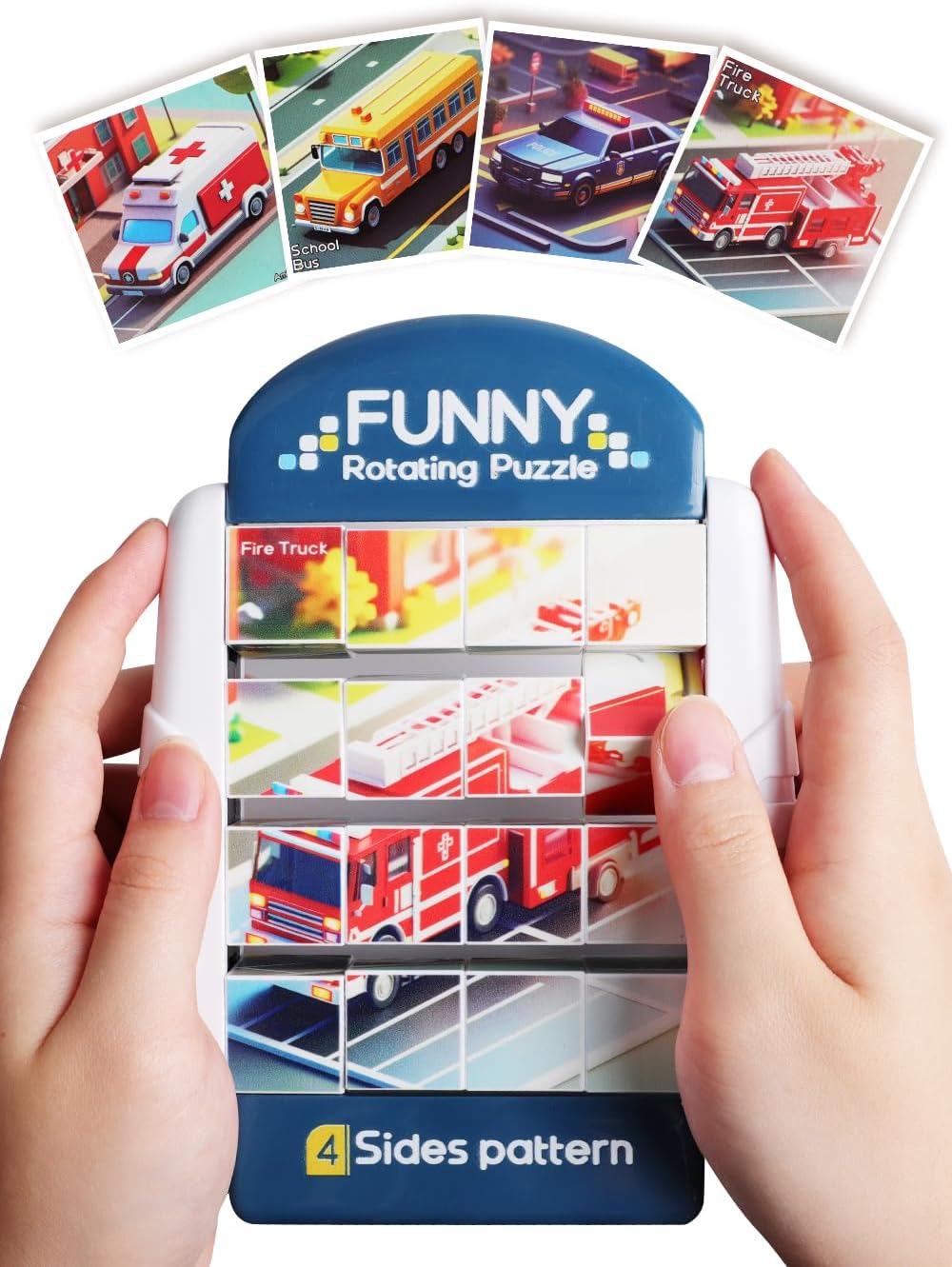 16-Piece Rotating Puzzles for Kids 4-6, Toddlers Puzzles 3-4, Road Trip, Airplane Activities Game