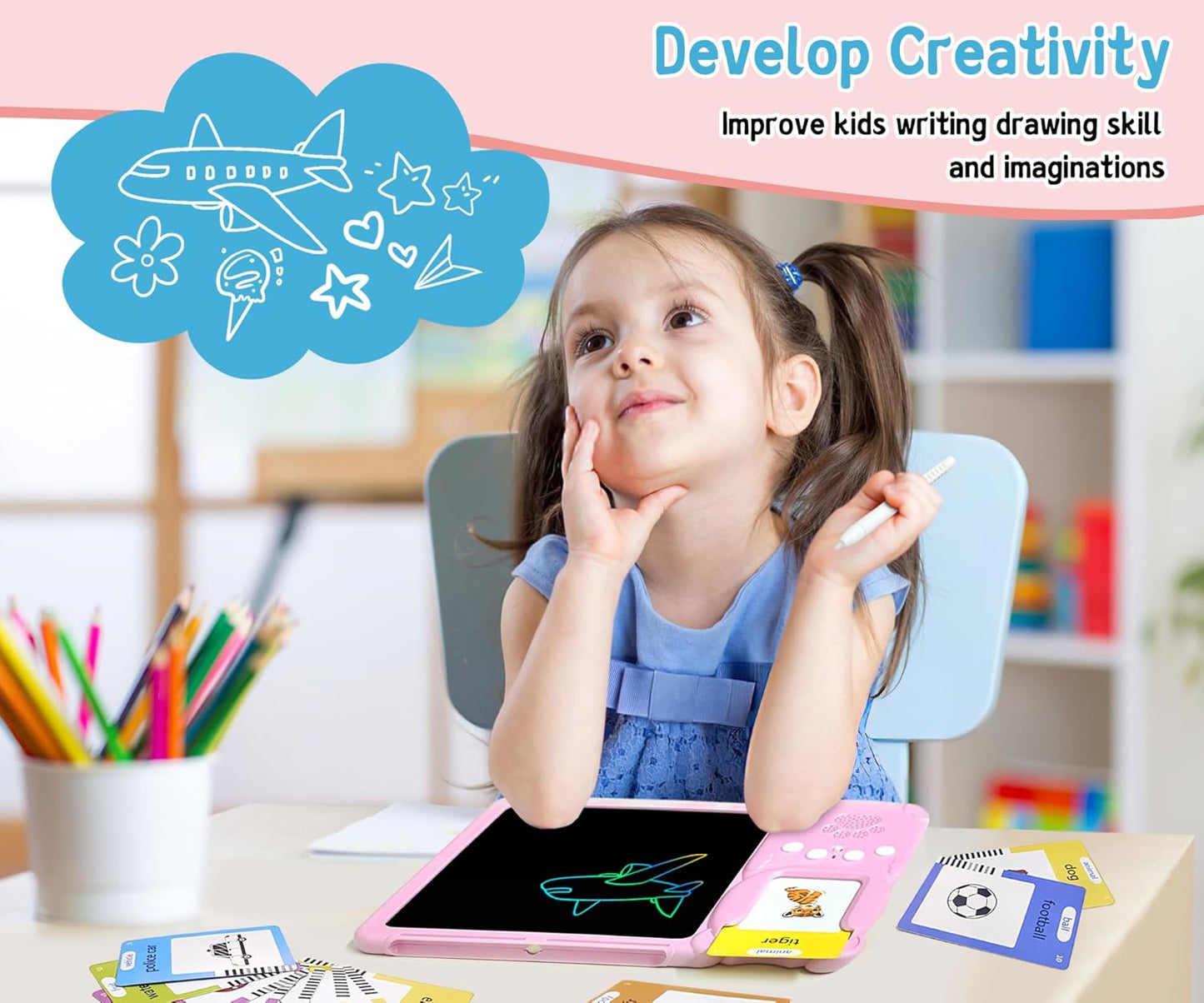 Rylai Toddler Toys Talking Flash Cards, Kindergarten Learning Resources 510 Sight Words with