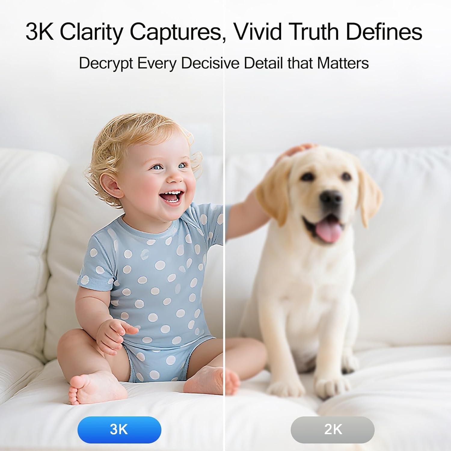 5G Security Camera Indoor, 3K Pet/Dog Camera with Speaker/Phone App, PTZ WiFi Baby Monitor Cameras