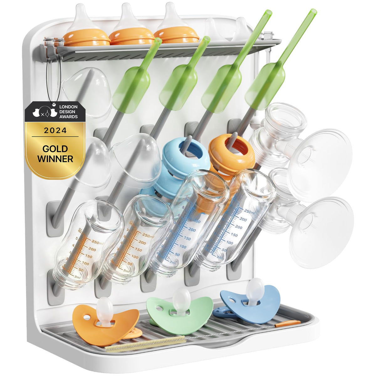 Lifewit 15-Hooks Baby Bottle Drying Rack for Countertop