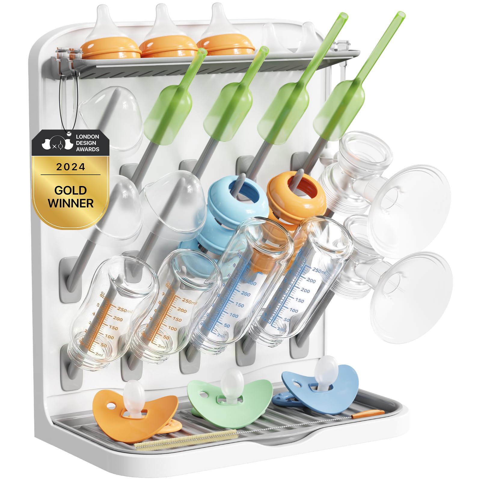 Lifewit 15-Hooks Baby Bottle Drying Rack for Countertop
