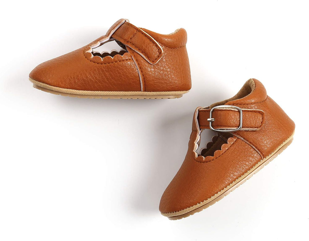 SOFMUO Baby Boys Girls High Top Ankle PU Leather Sneakers Soft Rubber Sole Infant Moccasins Newborn
