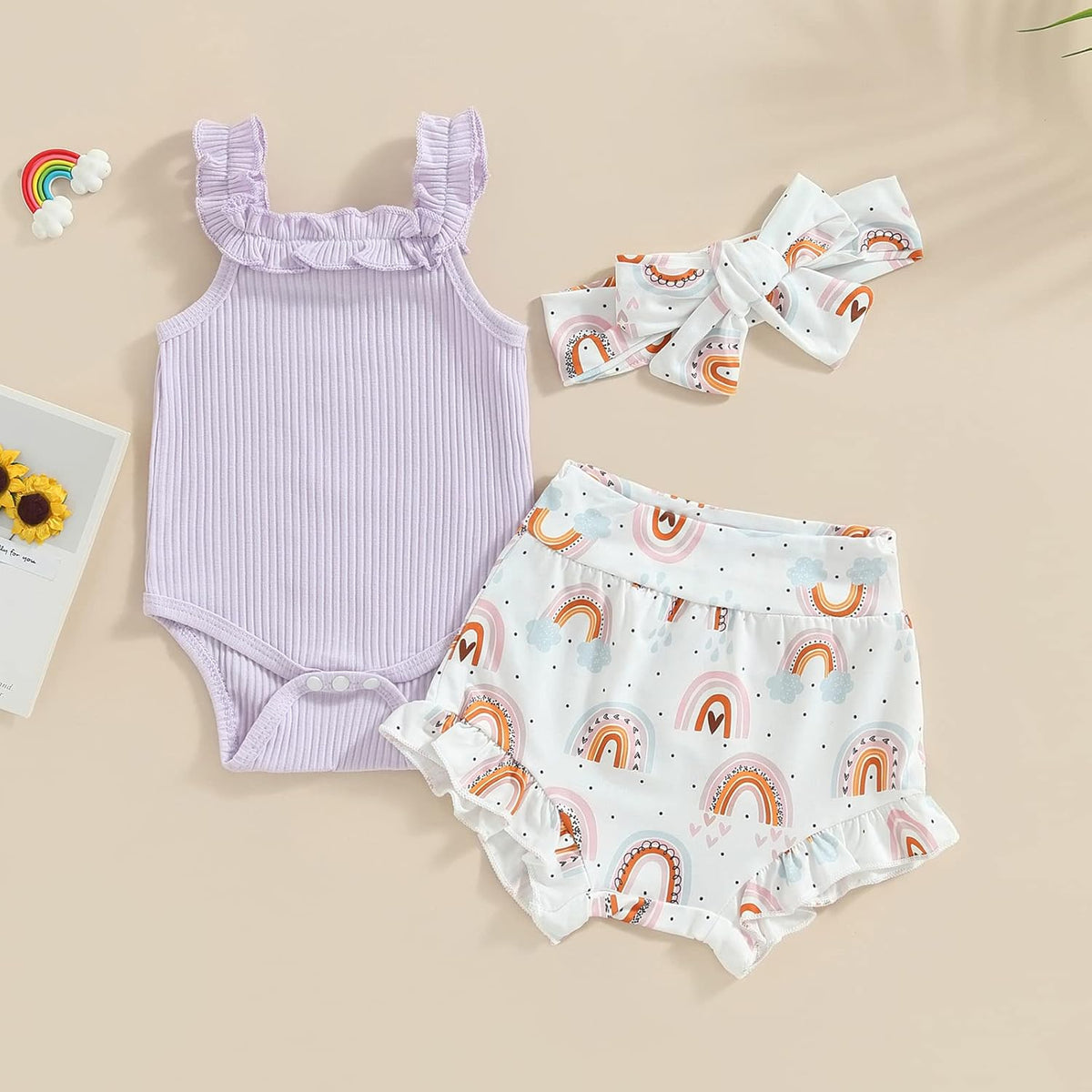 fhutpw Baby Girl Clothes Summer Cute Outfits 3 6 12 18 Months Spaghetti Strap Romper & Floarl