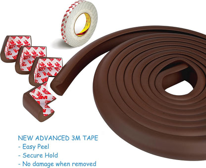 Furniture Edge 16.2ft & Corner Guards | Protective Foam Cushion | 15ft Bumper 4 Adhesive Childsafe