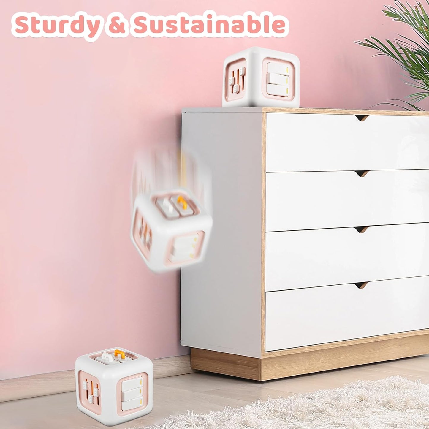 Busy Cube Toys for 1 Year Old Girl Gifts, Montessori for Baby Girl, Travel Sensory Toys for