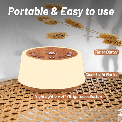 Color Noise Sound Machines with 10 Colors Night Light 25 Soothing Sounds and Sleep White Noise