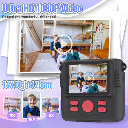 Kids Camera Instant Print, Christmas Birthday Gifts for Kids Age 3-12, Selfie Digital Camera with