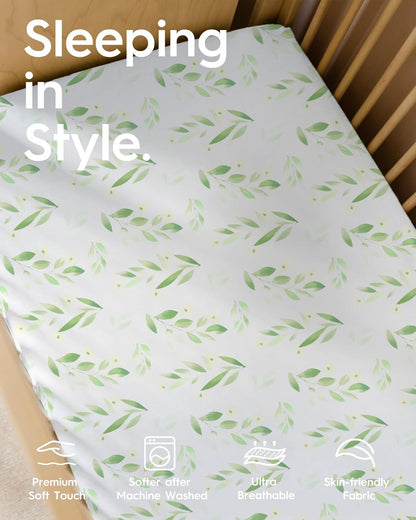 Crib Sheets for Boy Girl, Premium Soft Crib Mattress Fitted Sheet, Ultra Breathable Baby Sheets