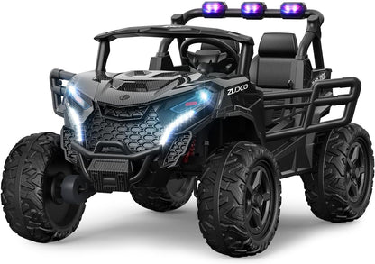 24V 2 Seater Ride on Car Truck, 4x200W, EVA Tires, 4WD/2WD, Rainbow Lights, Remote Control, Shock