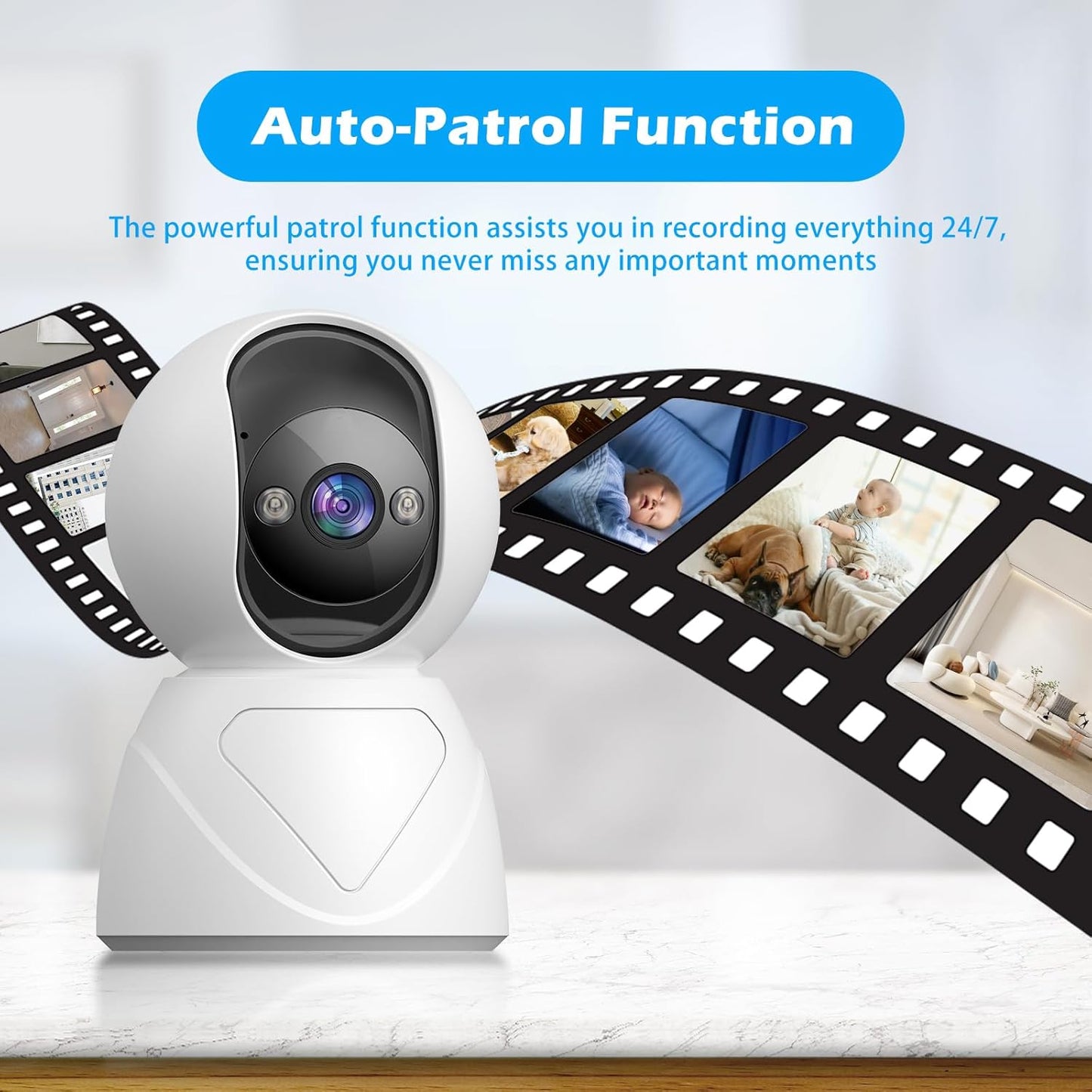 Indoor Security Camera, 5G WiFi Pan/Tilt Home Cameras for Baby Monitor/Pet/Elder/Kids/Bedroom