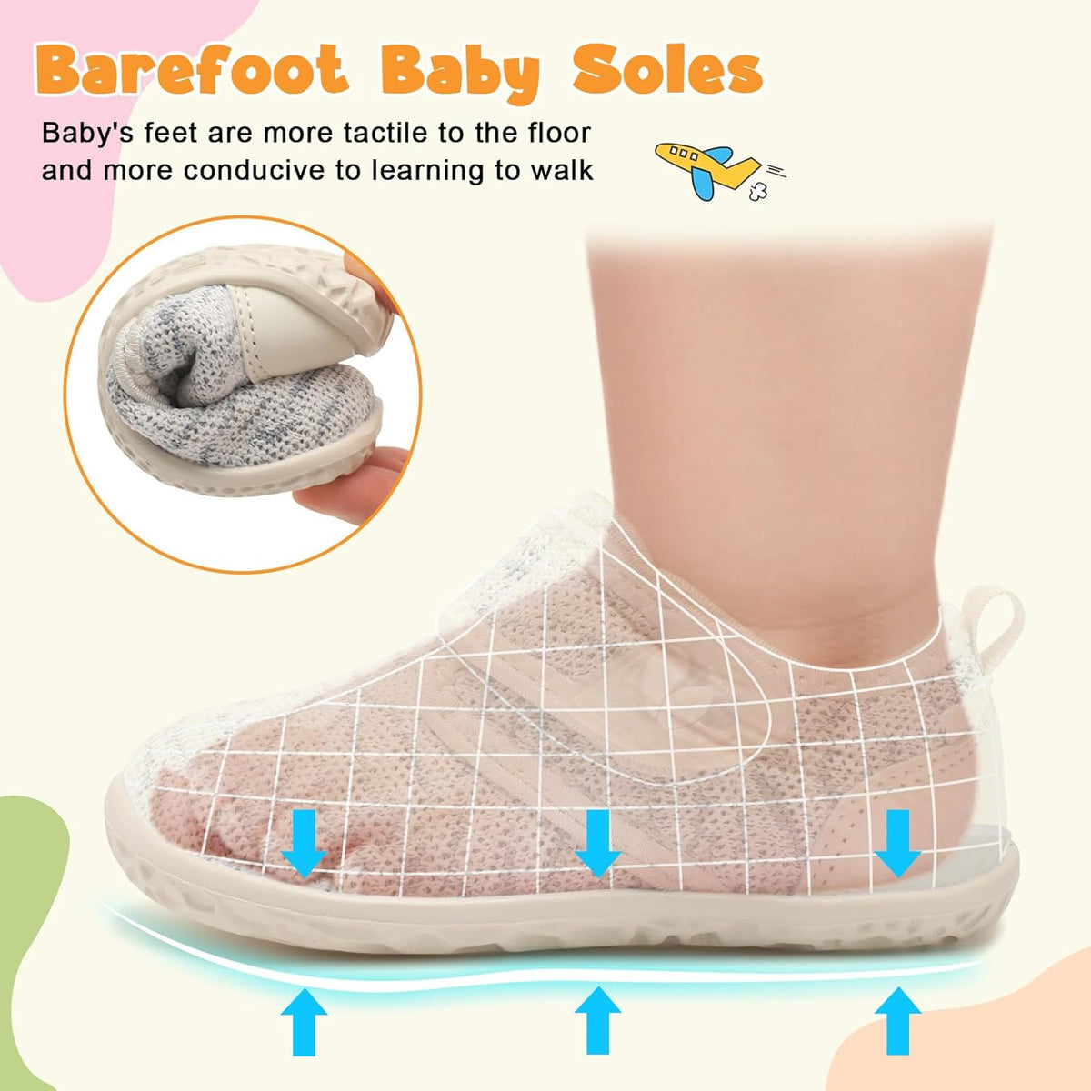 FEETCITY Baby Walking Shoes Barefoot Baby Shoes Infant Sneakers Newborn Crib Shoe Lightweight