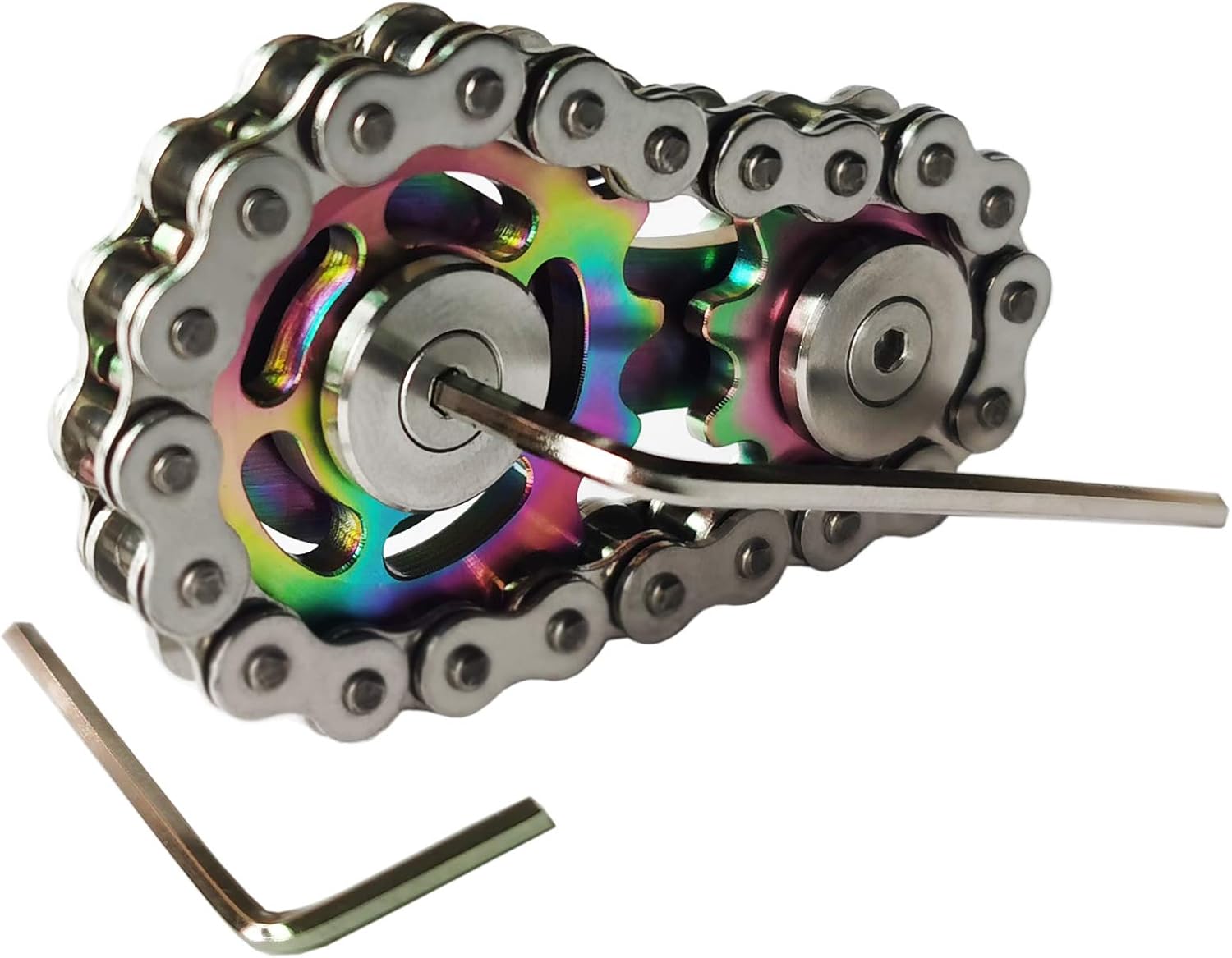 Sprocket Fidgets Chain Stainless Steel Fidget Cube Gears Linkage Bike Chain Novelty Fidget Block
