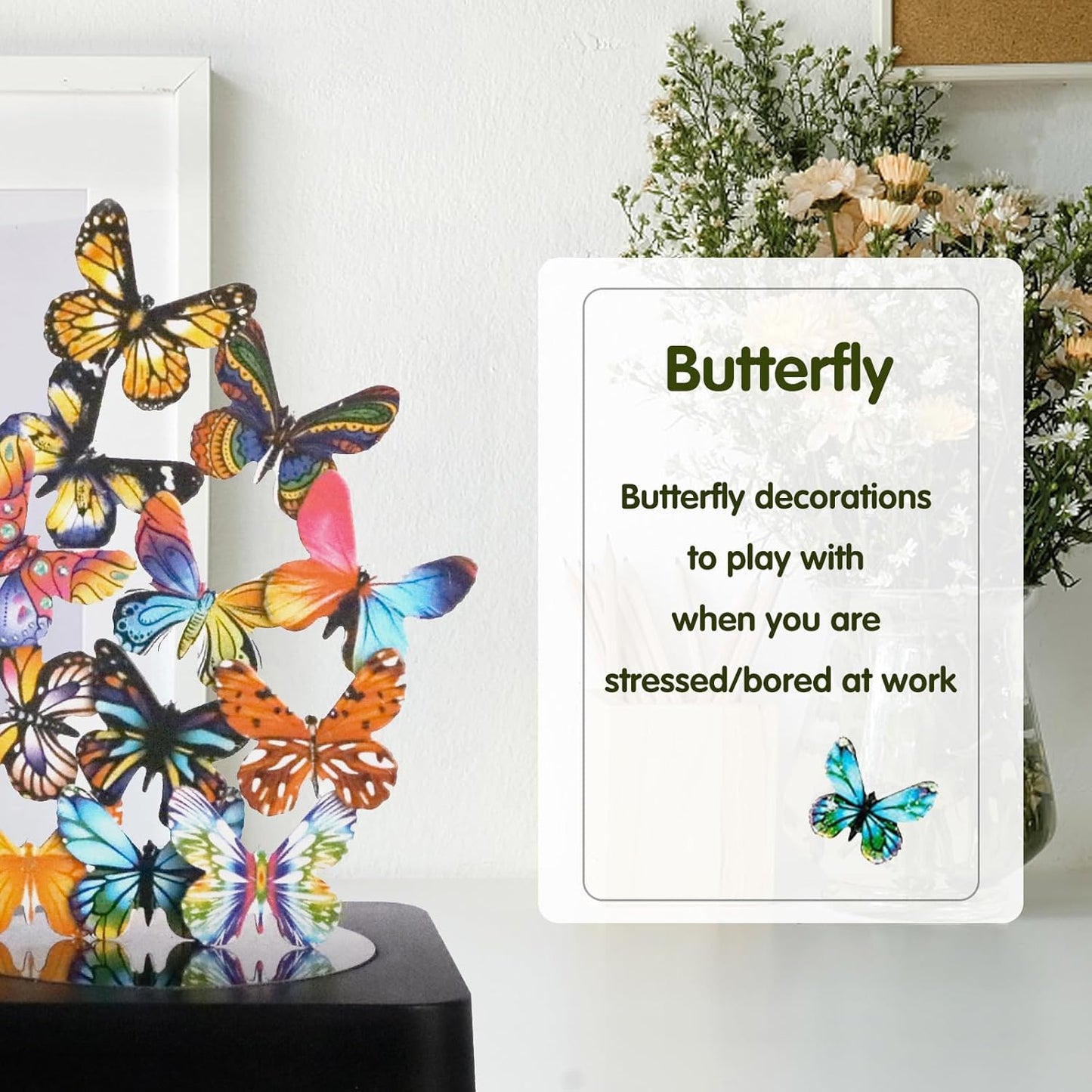 Desk Toys for Office for Adults Desktop Magnetic Butterflies Sculpture Desk Decorations for Women