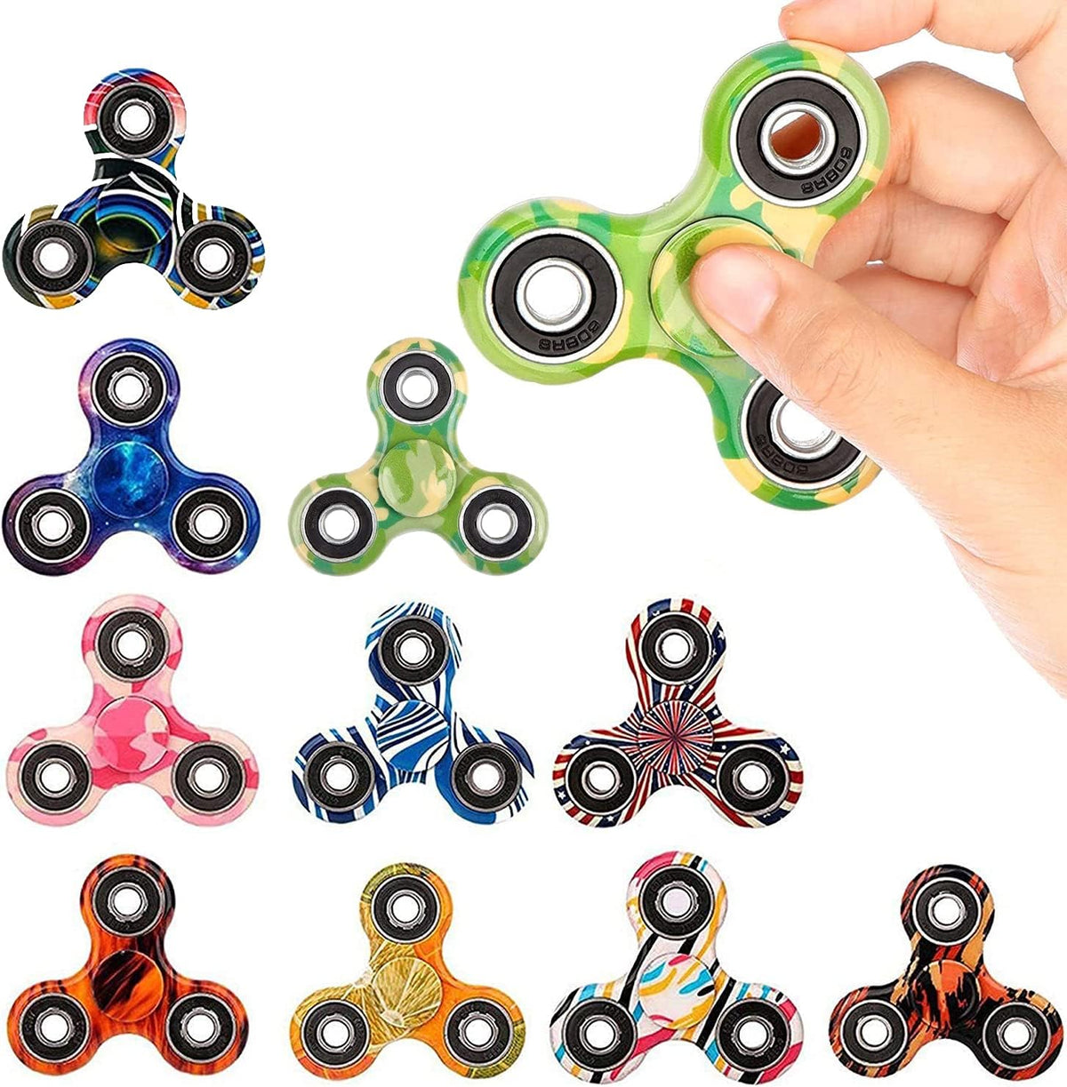 SCIONE 24 Pack Fidget Spinner Toy, Finger Spinner Fidget Pack-Anxiety Toys Stress Relief