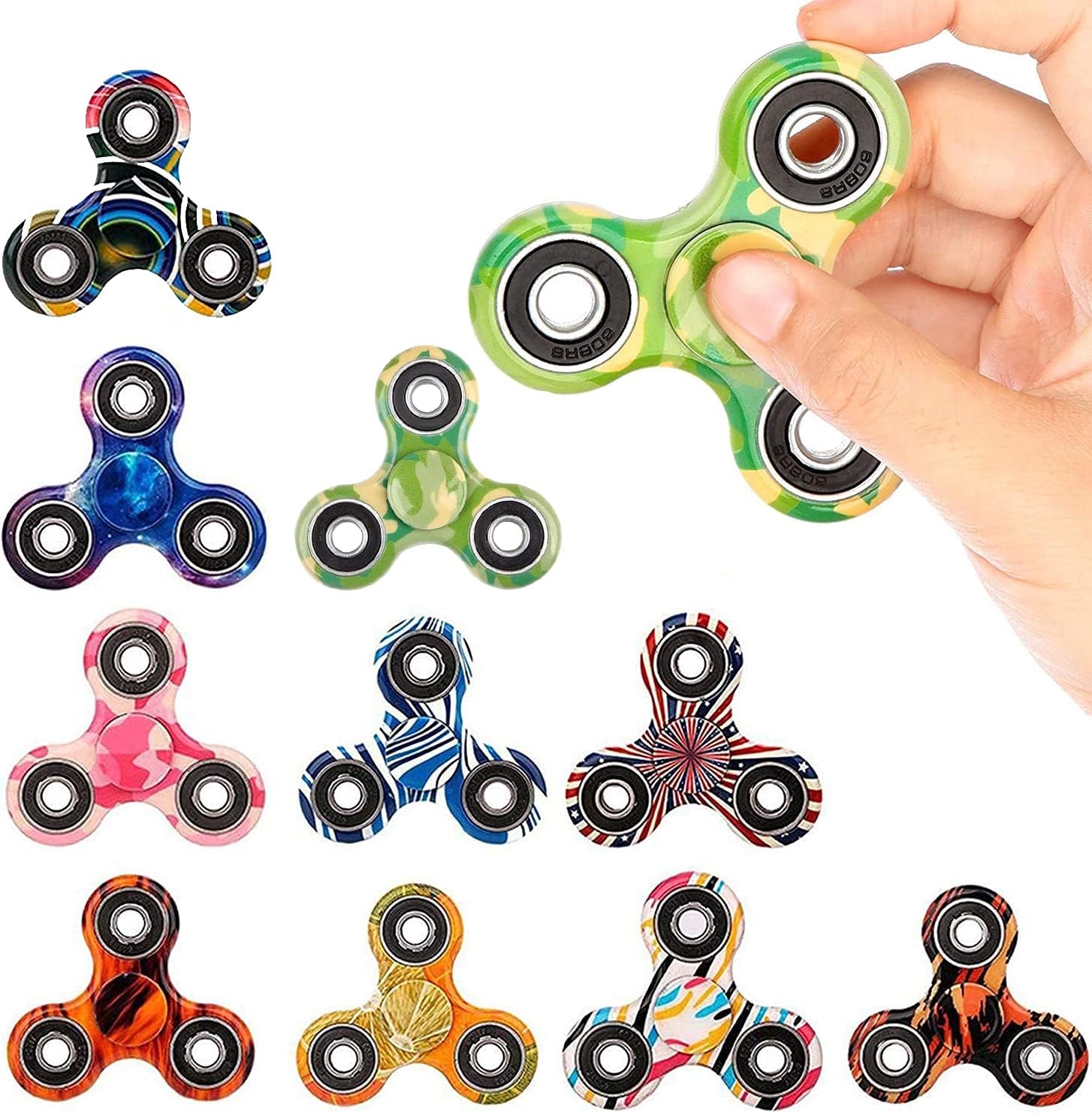SCIONE 24 Pack Fidget Spinner Toy, Finger Spinner Fidget Pack-Anxiety Toys Stress Relief