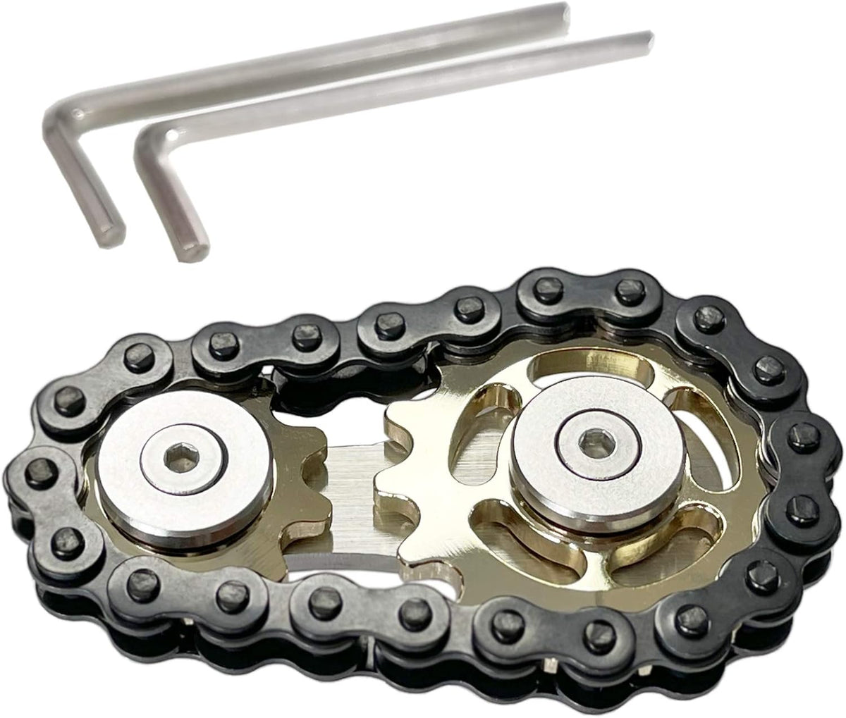 Stainless Steel Sprocket Fidgets Chain Fidget Cube Gears Linkage Bike Chain Novelty Fidget Block