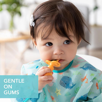Bumkins Baby Utensils Set, Chewtensils Silicone Spoons for Dipping, Self-Feeding, Baby Led Weaning