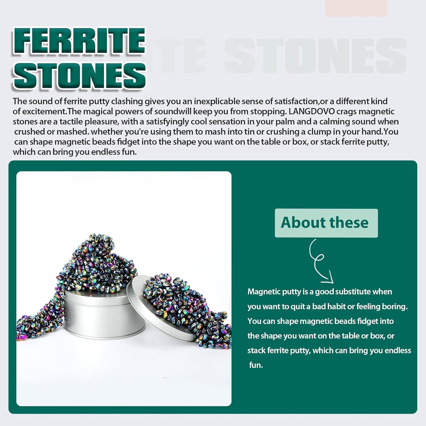 Magnetic Putty Over 1000 Weak Magnetic Beads Fidget Ferrite Putty Crags Magnetic Stones Fun Quiet
