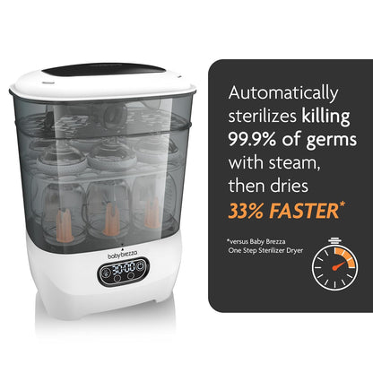 Baby Brezza Bottle Sterilizer and Dryer Advanced – 33% Faster - Largest Capacity Steam Sanitizer