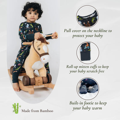 Baby Romper Long Sleeves for 3-24 Month Boys & Girls | 95% Bamboo Viscose Baby Rompers Two-Way