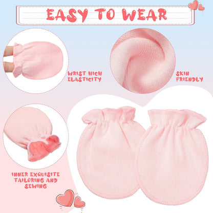 Syhood 6 Pairs Newborn Baby Mittens Cotton No Scratch Infant Gloves Mitten for Baby 0-6 Months Boys