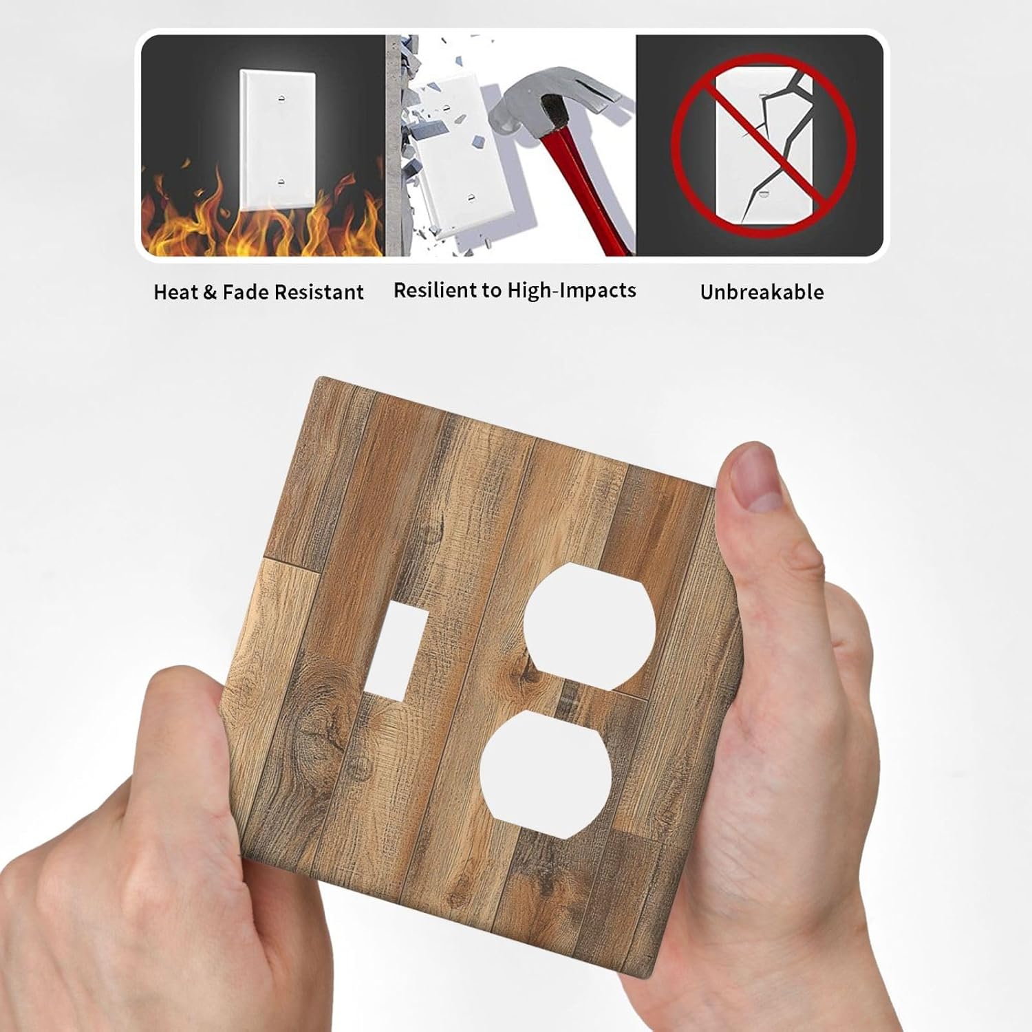 Wallplates Retro Rustic Brown Wood Grain 1 Toggle 1 Duplex Switch Plate Electrical Gfci Faceplate
