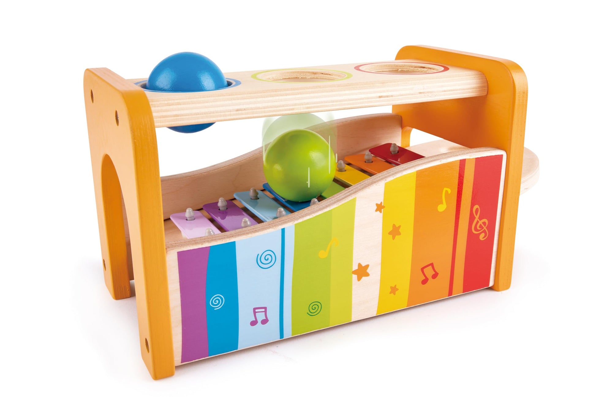 Hape Pound & Tap Bench with Slide Out Xylophone - Award Winning Durable Wooden Musical Pounding Toy