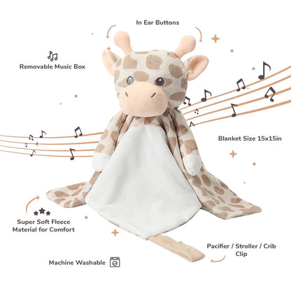 Love By Emi Baby Music Lovey Beige & White Giraffe, Baby Sleep Soother for Crib & Cuddle Bedtime