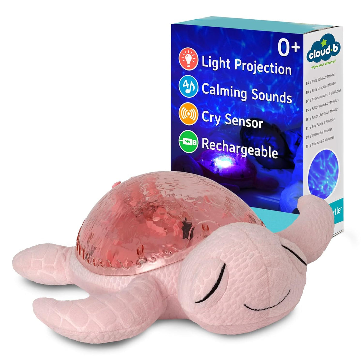 Cloud b Ocean Projector Nightlight with 2 White Noises & 2 Soothing Sounds | Adjustable Settings |