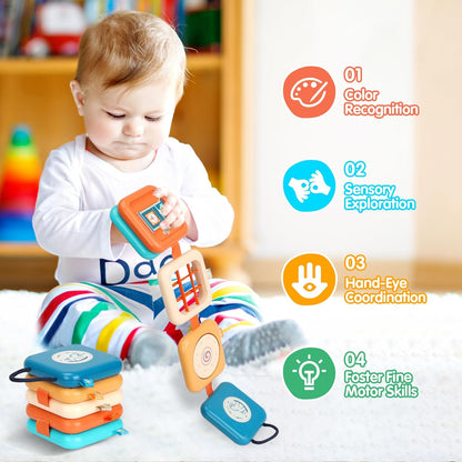 Busy Board for 1 Year Old, Travel Toys for Toddler 1-3, Montessori Busy Board Busy Cube, Toys Gifts