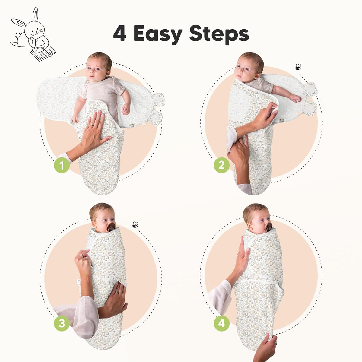 KeaBabies 3-Pack Organic Baby Swaddle Sleep Sacks - Swaddles for Newborns, Infant 0-3 Months, Baby