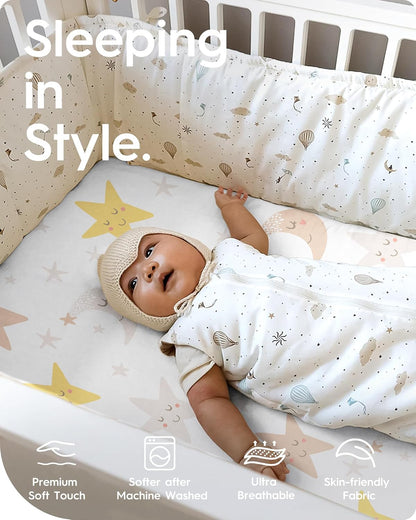 Cloud-Like Soft Pack N Play Sheets - Compatible with Graco, 4moms, Dream On Me, Baby Trend and